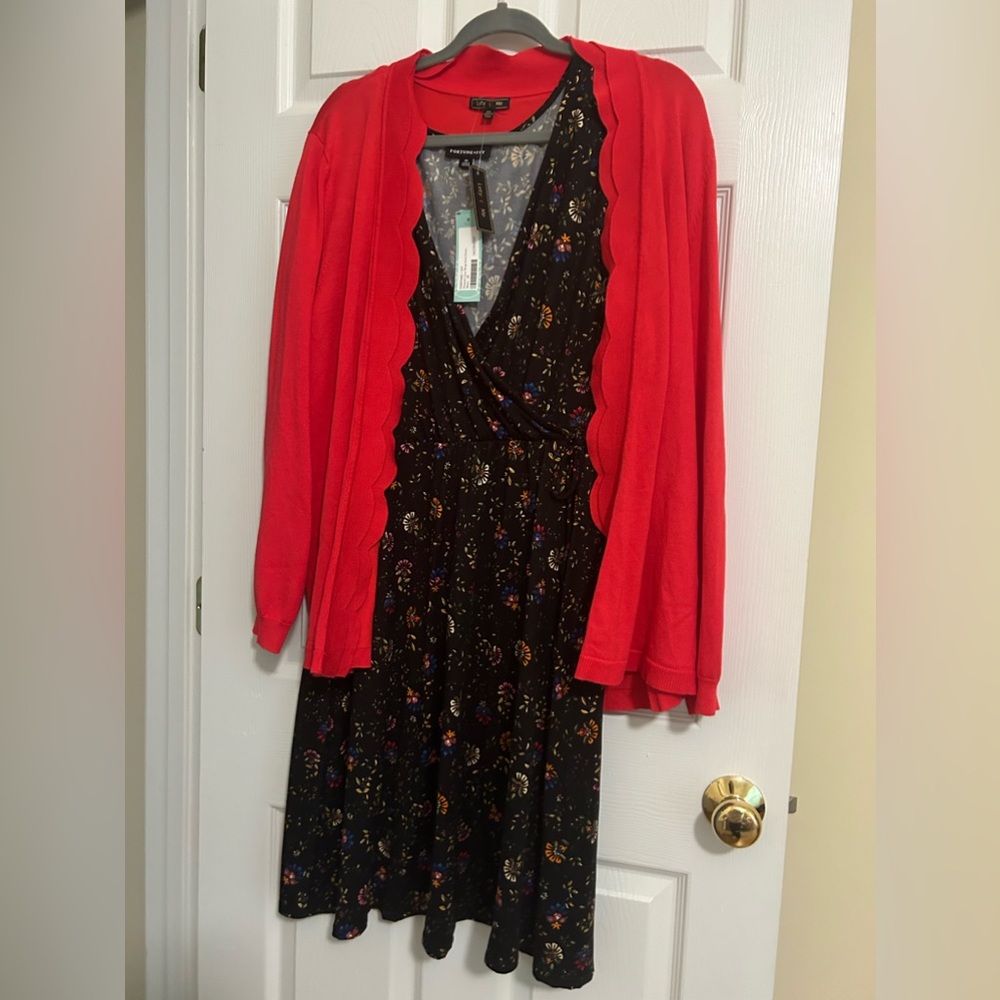 Fortune Ivy & Left and Me dress and Cardigan